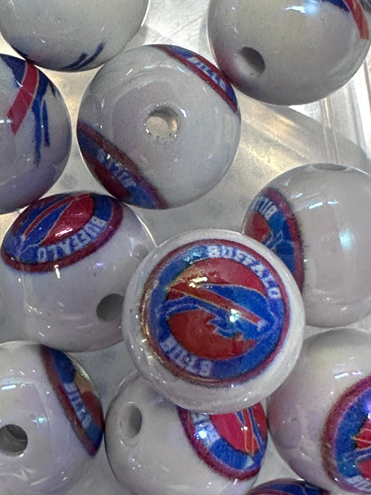 Buffalo Bills 16mm Sports Print Beads • Set of 10 • Great for Pens, Keychains & Crafts- Florida State University
