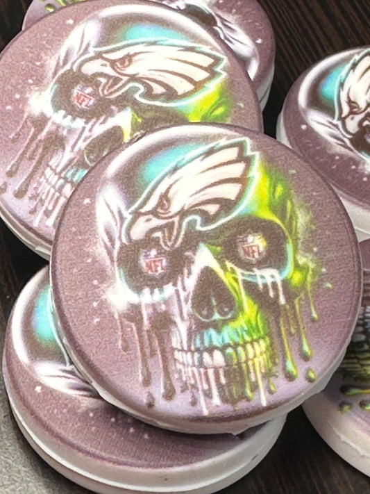NEW Eagles focal bead/ football/ printed silicone bead