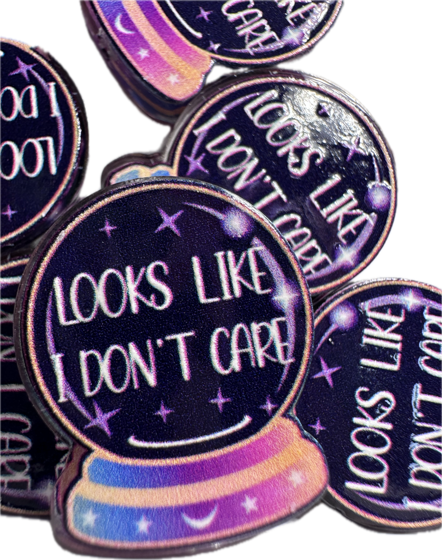 Crystal ball acrylic focal bead- set of 2/ focal bead/ pen beading / keychain bead/