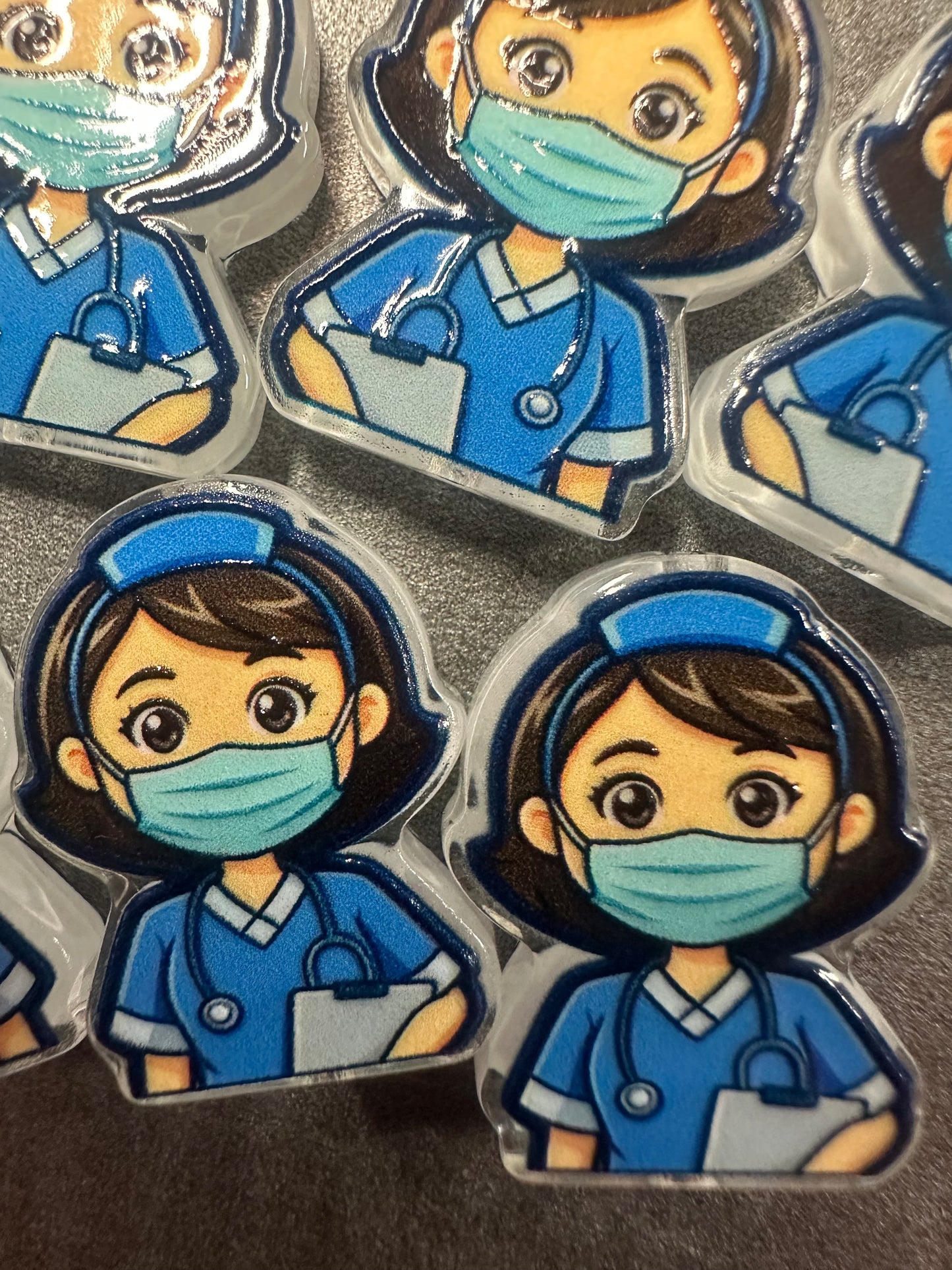Nurse acrylic focal bead- set of 2/ focal bead/ pen beading / keychain bead/