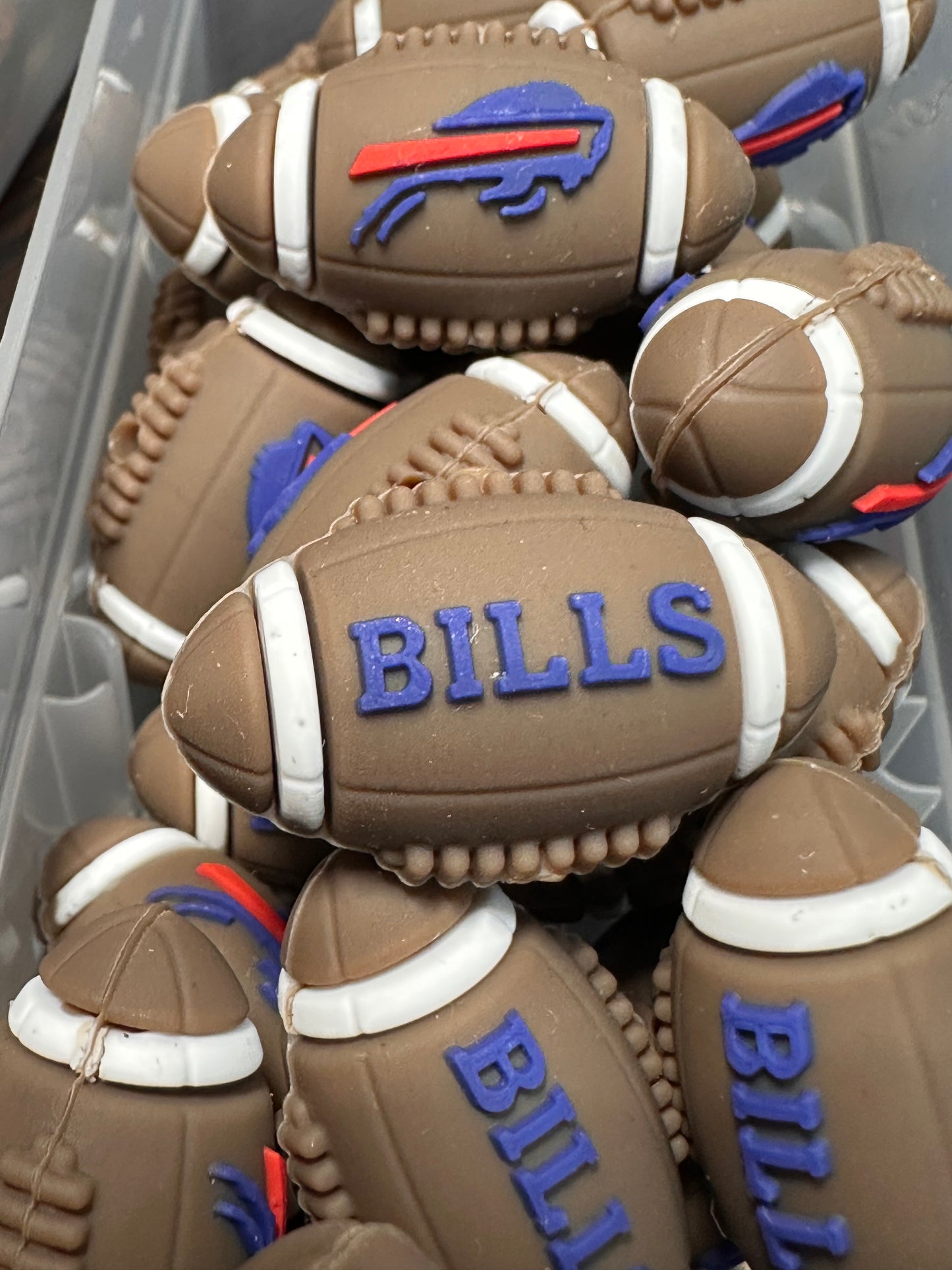 3D football shaped Buffalo Bills  focal bead