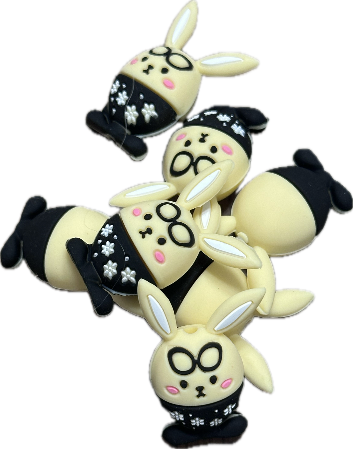 3D Easter bunny focal bead/ silicone bead/ pen beading/ DIY/ Easter egg/ bunny ears