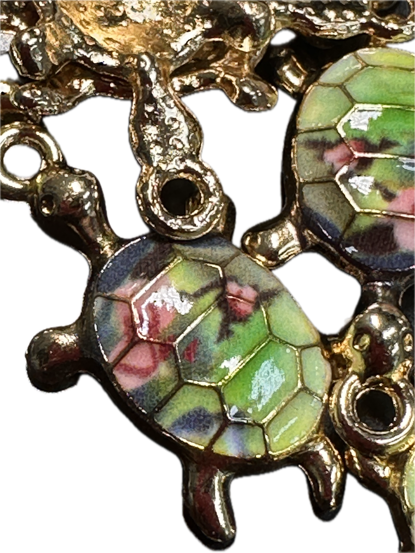 Gold Turtle Charms with Colorful Enamel Shell – DIY-earrings,necklace,charm bracelet/ sea turtle