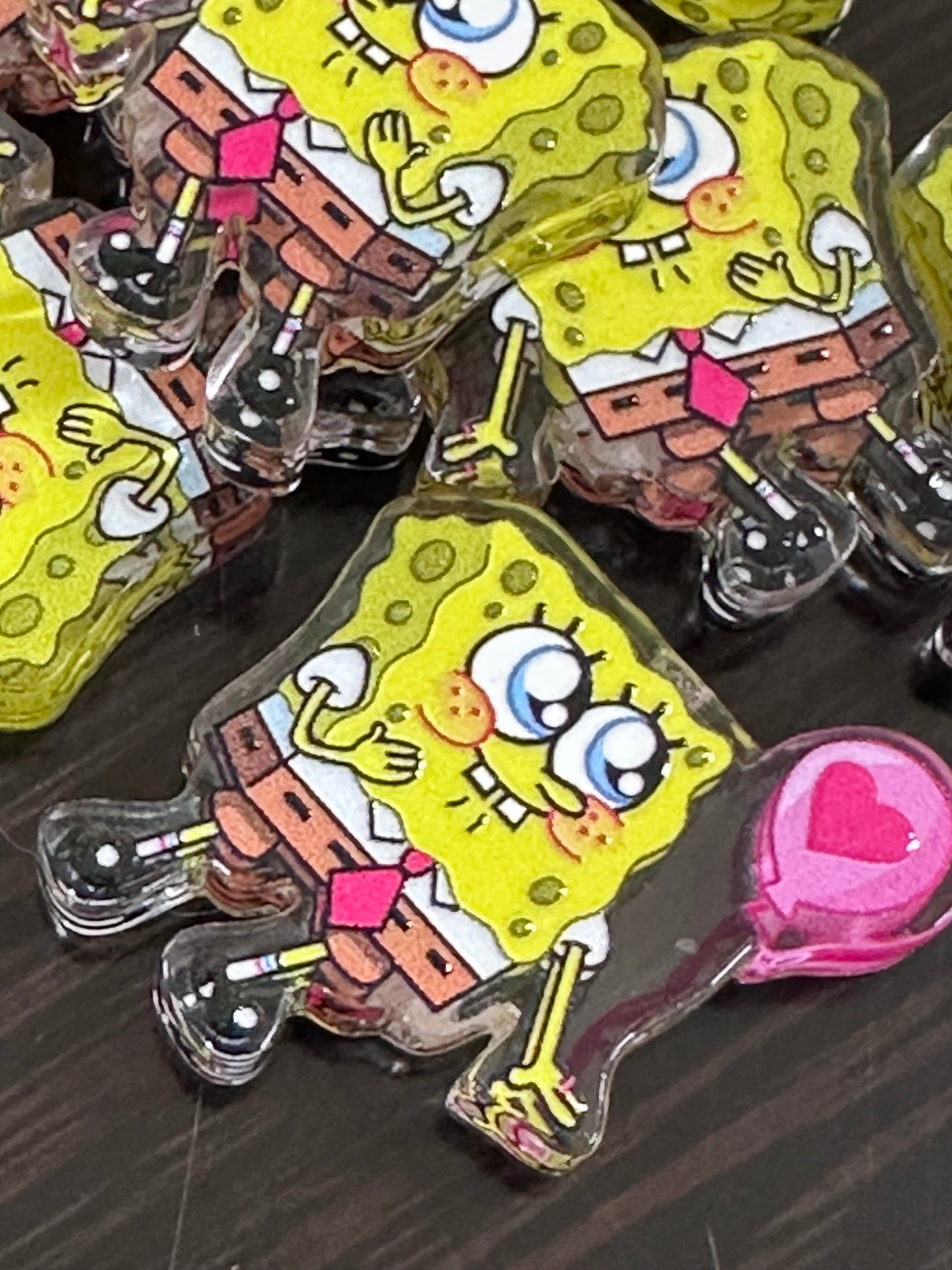 Yellow guy with balloon acrylic focal bead- set of 2/ focal bead/ pen beading / keychain bead