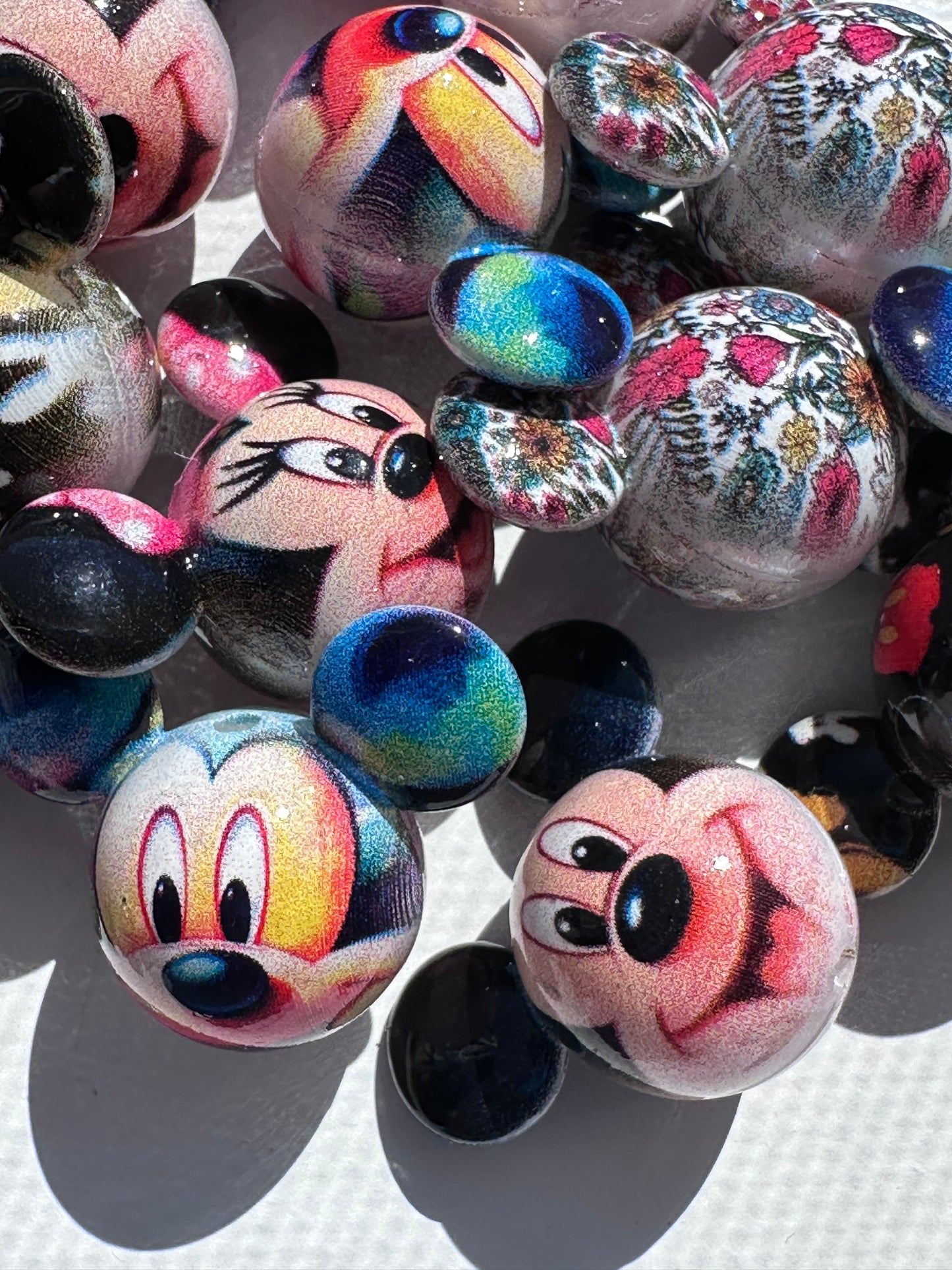 Cartoon inspired beads/ Five (5) acrylic beads included/ jewelry Bead/ beadable pen beads/ keychain bead/ DIY