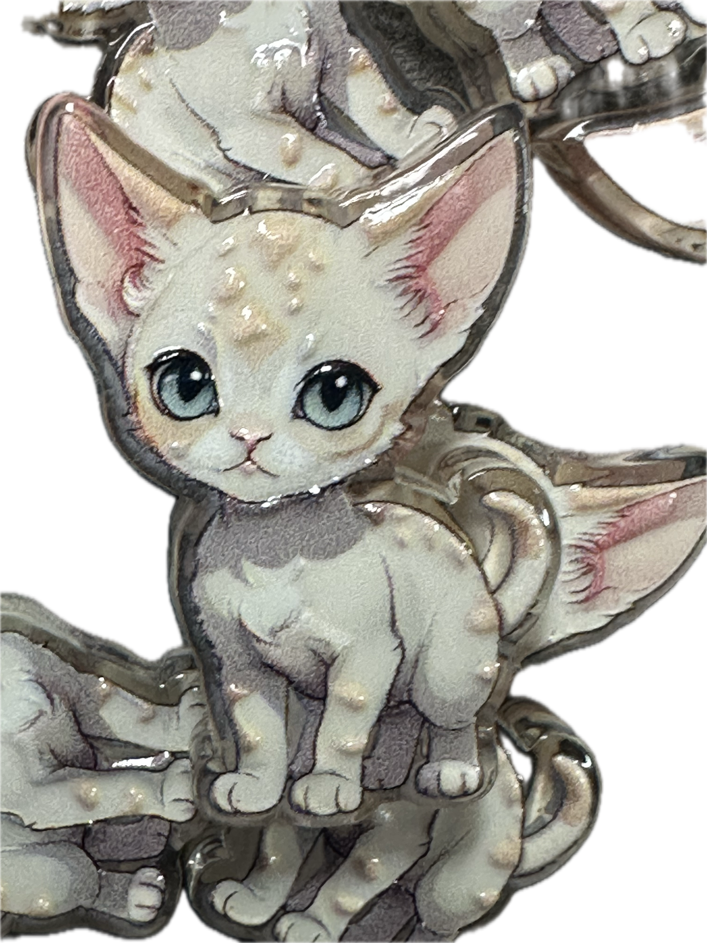 Kitten cat acrylic focal bead- set of 2/ focal bead/ pen beading / keychain bead