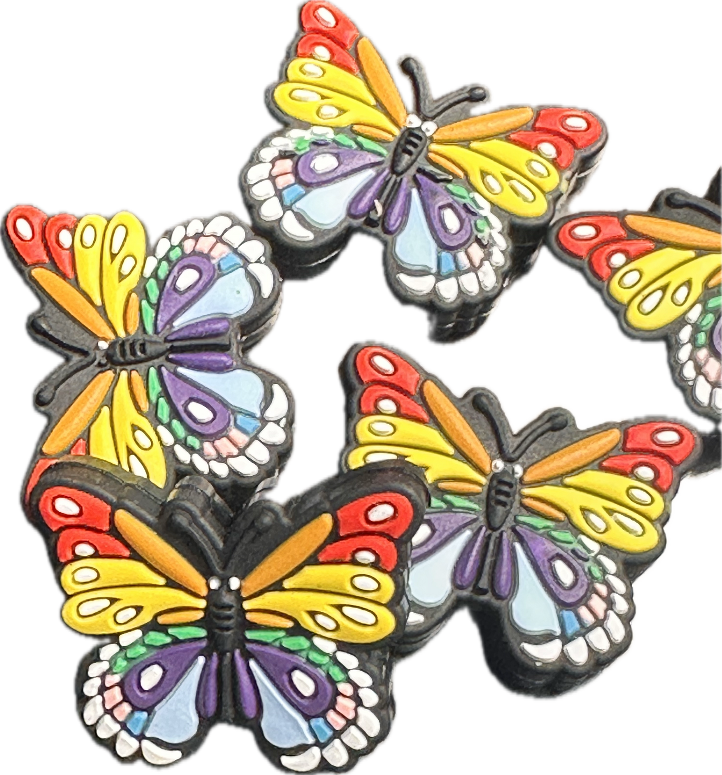 Rainbow Butterfly silicone focal bead/ pen beading/ colorful