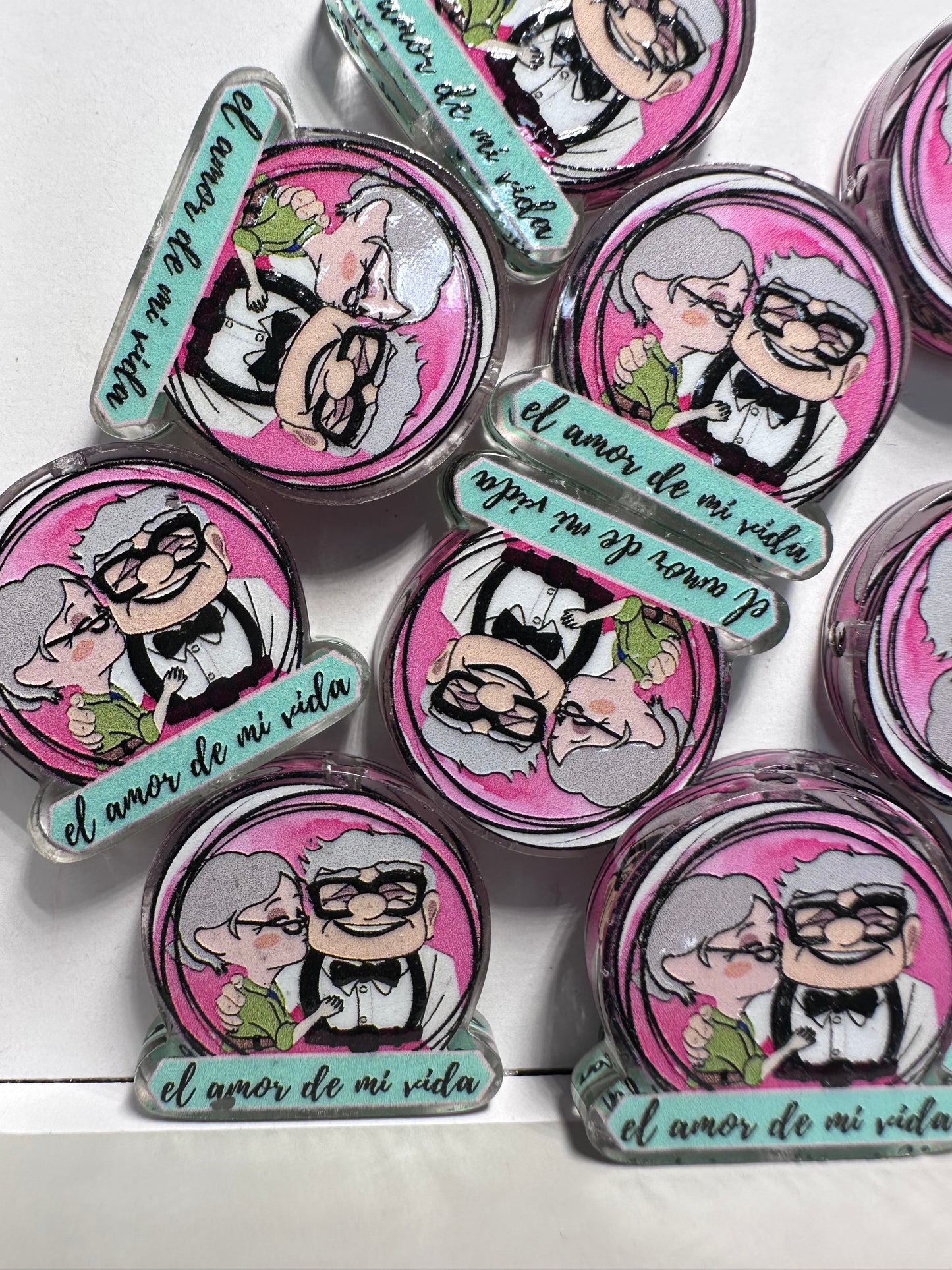 Old married couple acrylic focal bead- set of 2/ focal bead/ pen beading / keychain bead/movie couple