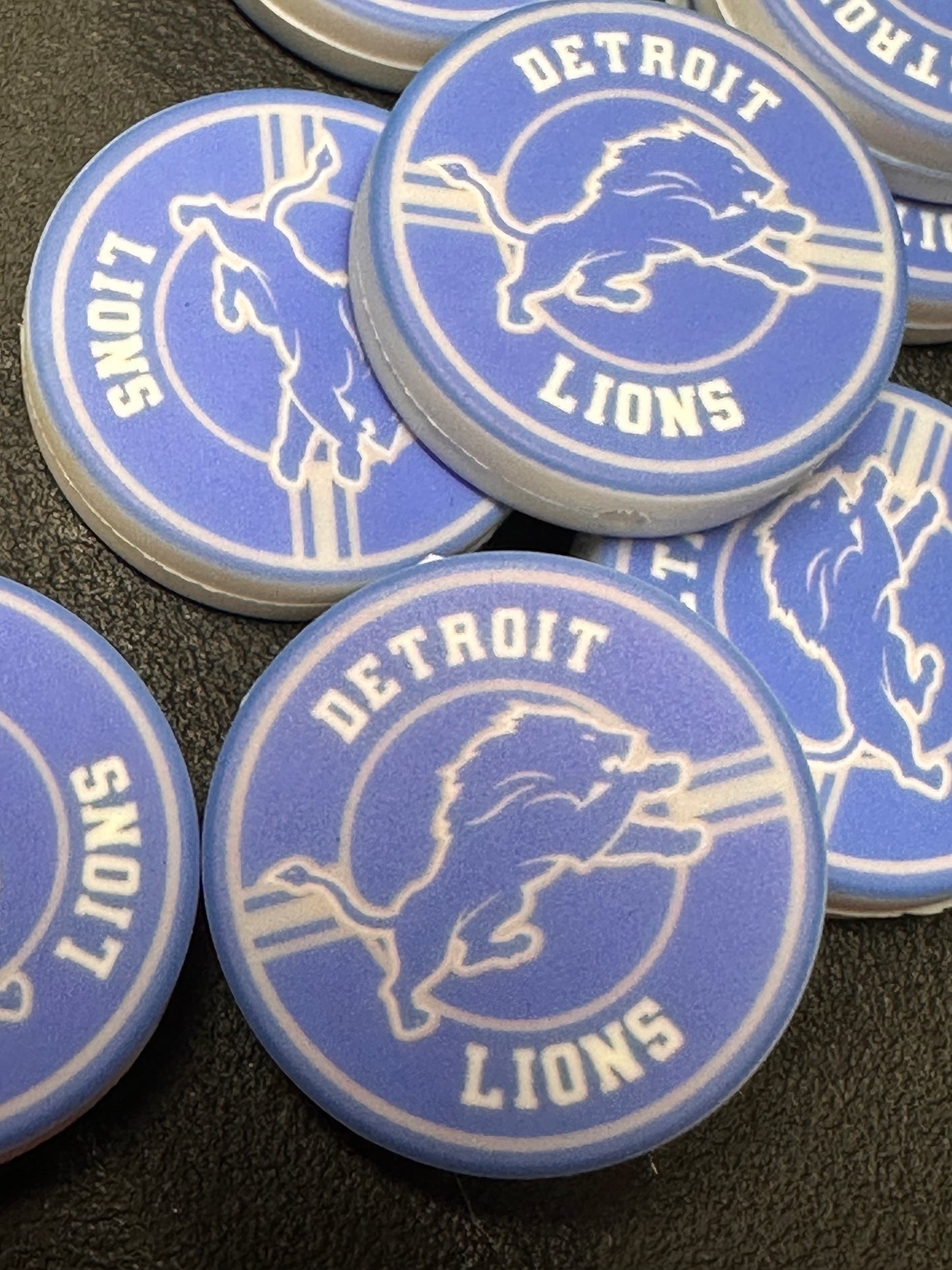 New Detroit Lions focal bead/ football/ silicone bead for DIY /Lion blue