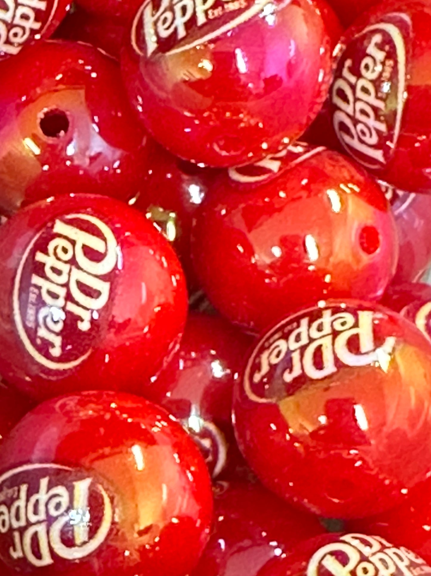 Soda/Ten (10) acrylic beads/ beadable pen/ round 16 mm bead/ keychain bead/ drink/ refreshing