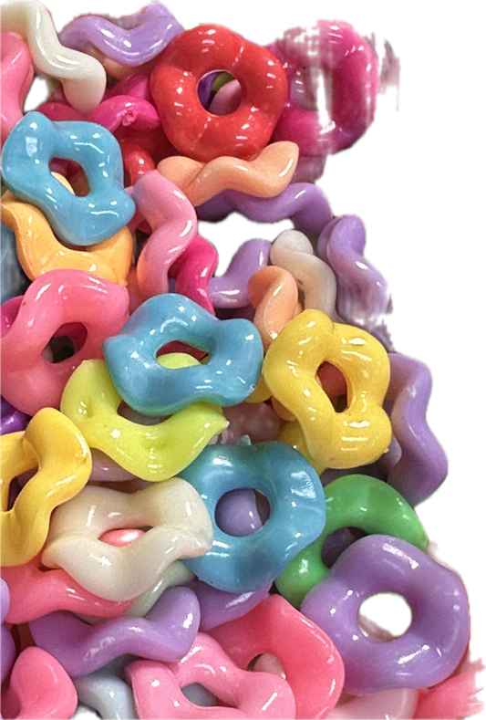Wavy spacer beads/ acrylic spacers/ jewelry Bead/ beadable pen beads/ keychain bead/