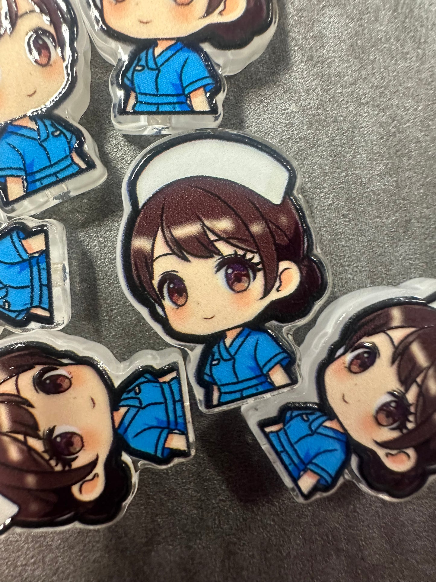 Nurse acrylic focal bead- set of 2/ focal bead/ pen beading / keychain bead/