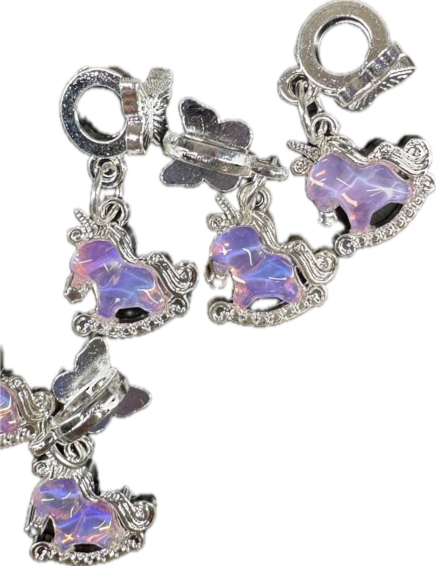Unicorn Rocking Horse Bail Beads – Butterfly Bail Beads Charms for DIY Beaded Pens, Jewelry, and Crafts
(Sold in 1 or Set of 5)Pink,Purple,Blue,White,and Green