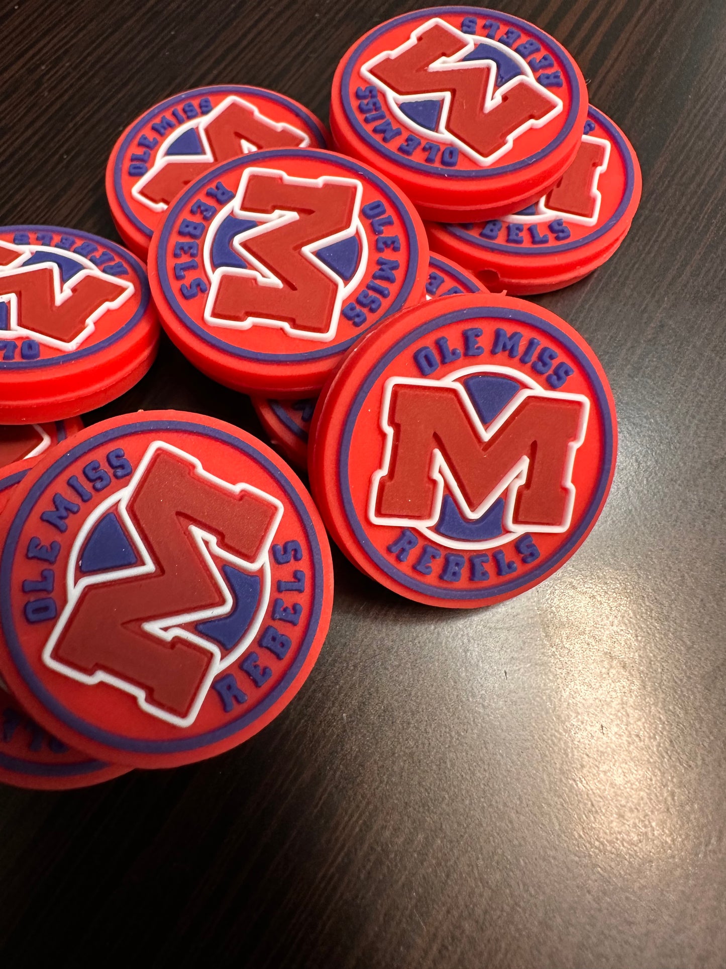 Ole Miss football focal bead design #1