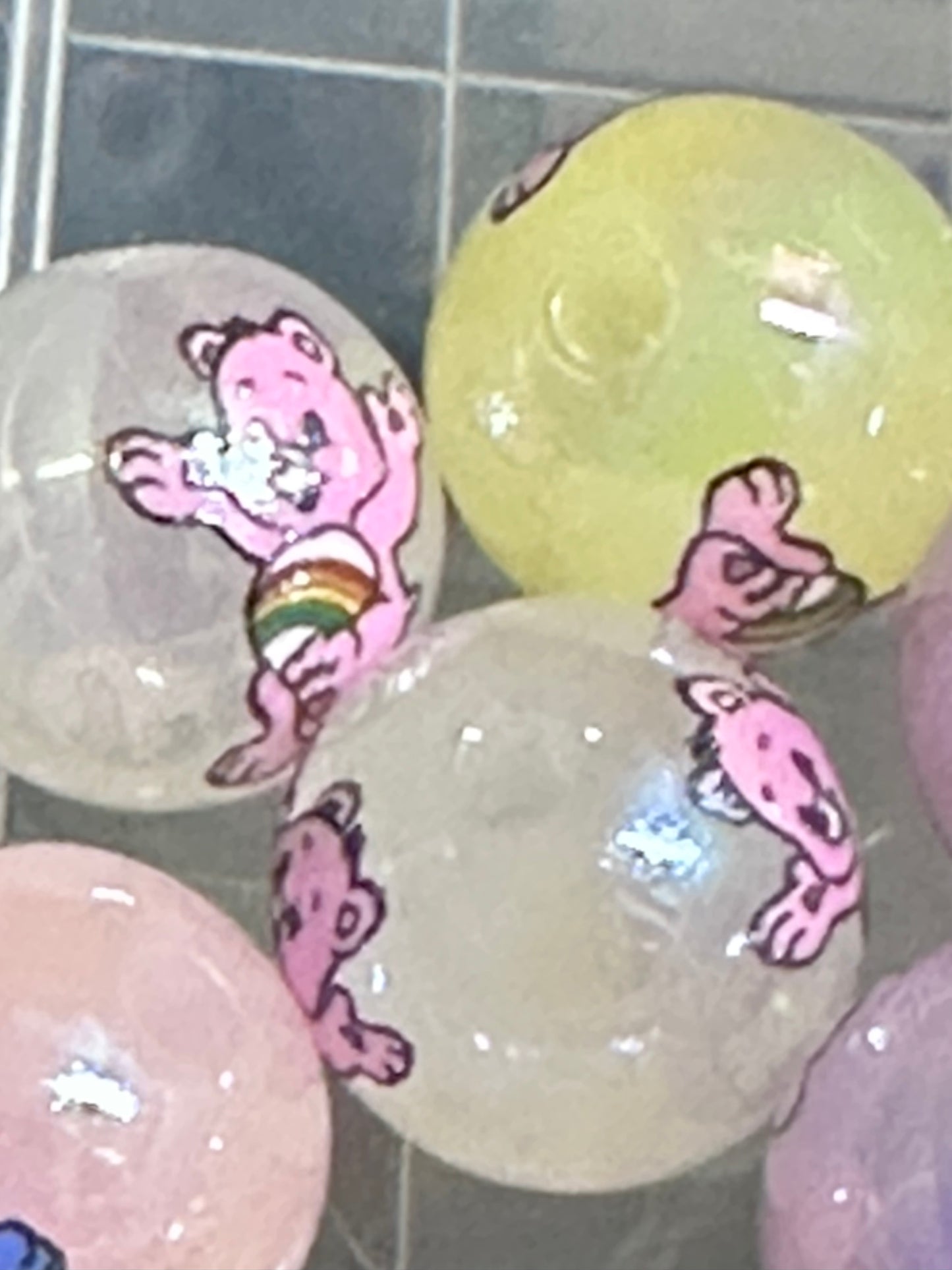 Pastel Bears beads/ Ten (10) included/16mm Bead/ beadable pen/ jewelry/ keychain/