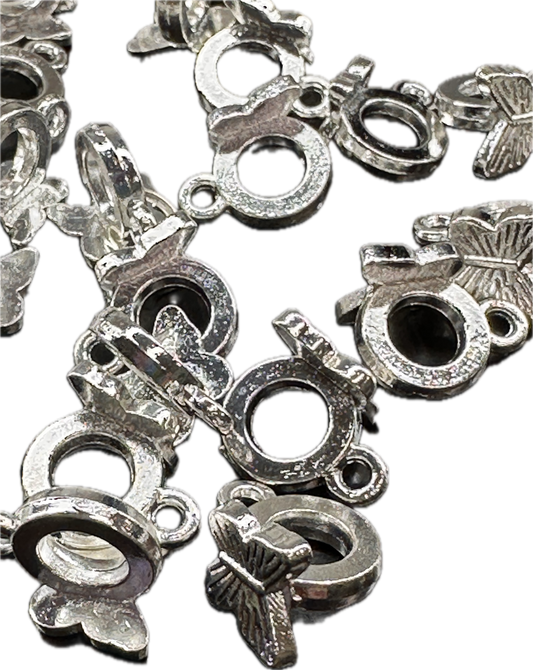 Butterfly Bail Beads – Silver Alloy Connectors for DIY Crafts | Sets of 10 or 25