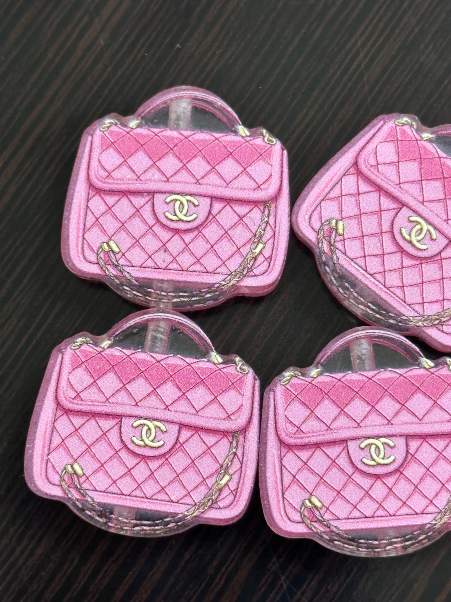 Fancy purse acrylic focal bead- set of 2 -one of each color/ focal bead/ pen beading / keychain bead/handbag