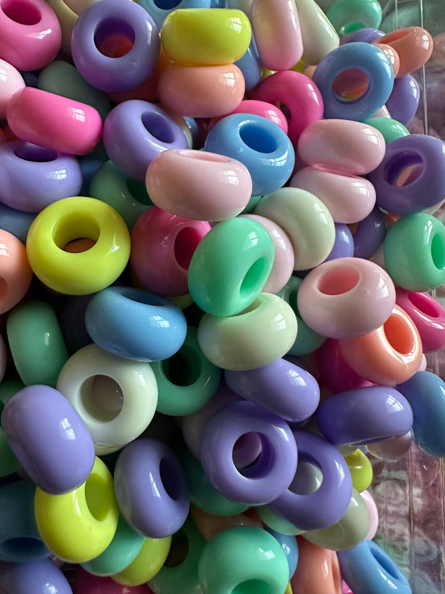 Acrylic donut spacer beads/ jewelry/ beadable pen beads/ keychain bead/ DIY/ approximately 14mm/ STYLE 4