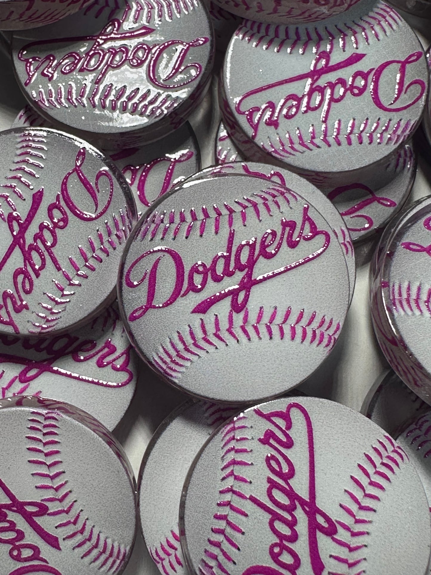 NEW LA Dodgers acrylic focal bead- set of 2/ focal bead/ pen beading / keychain bead /baseball