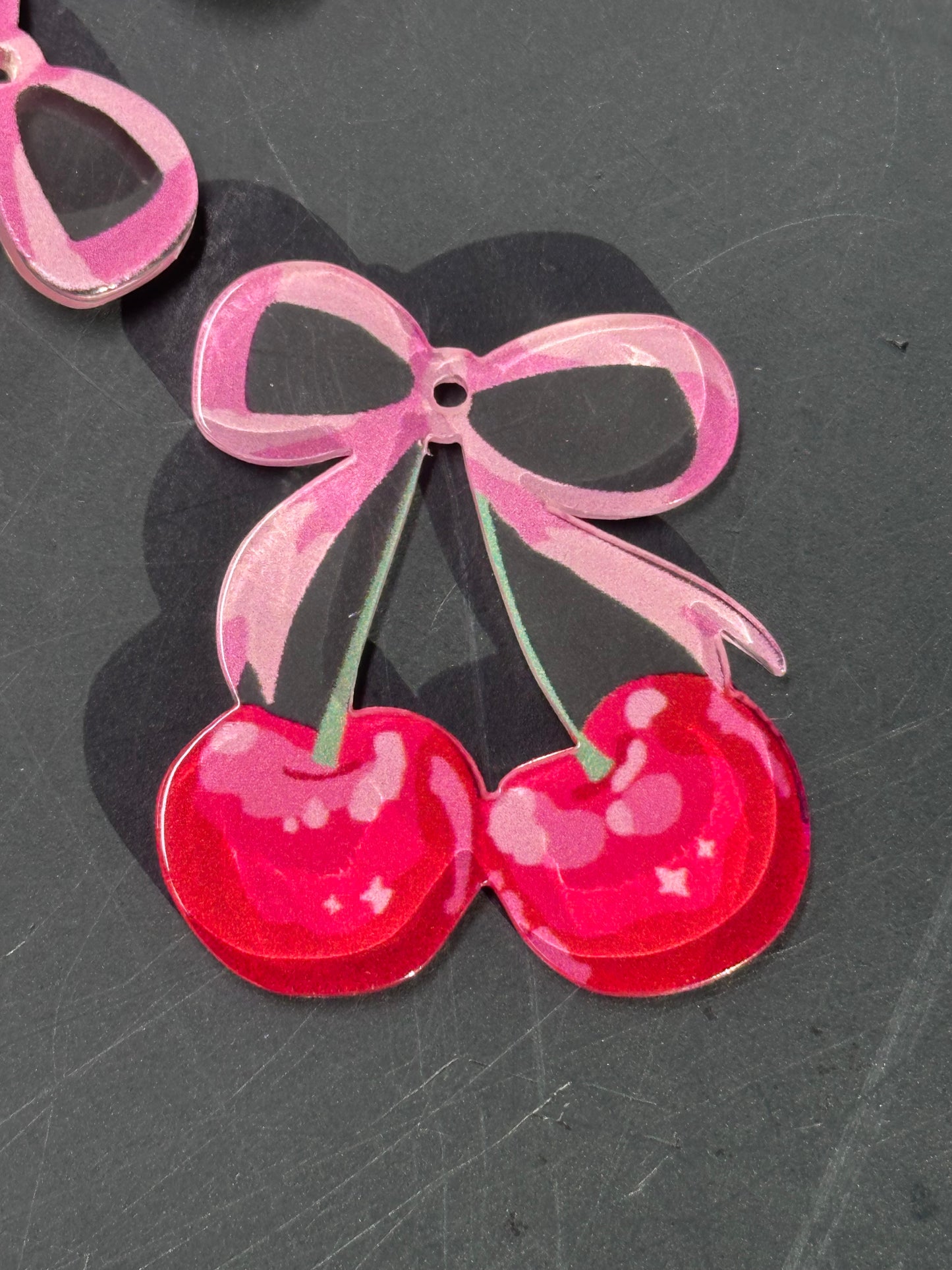 Cherries Acrylic Pendants – Pendant charms for DIY Crafts (Set of 5)