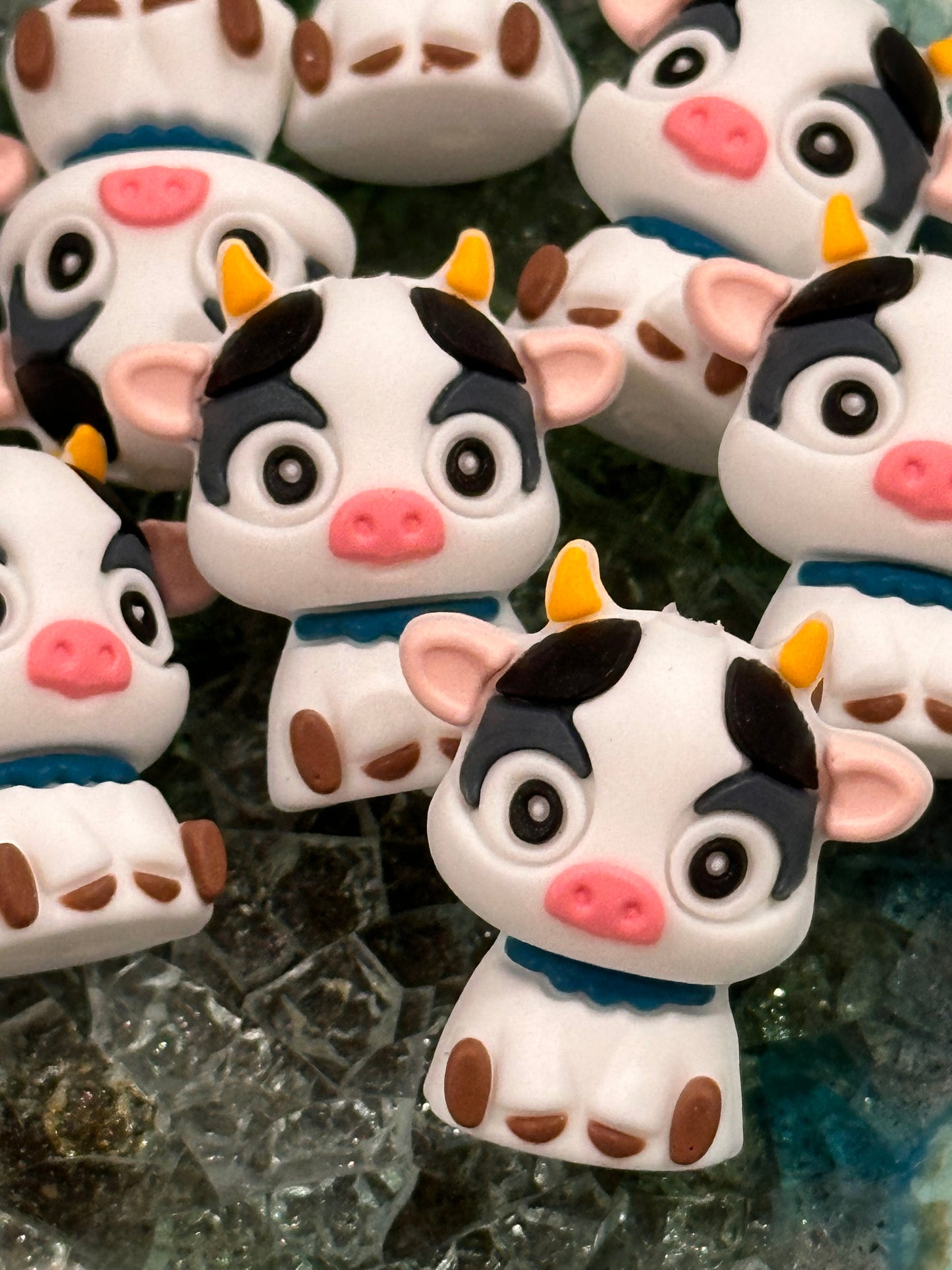 3D cow Focal Bead / silicone bead