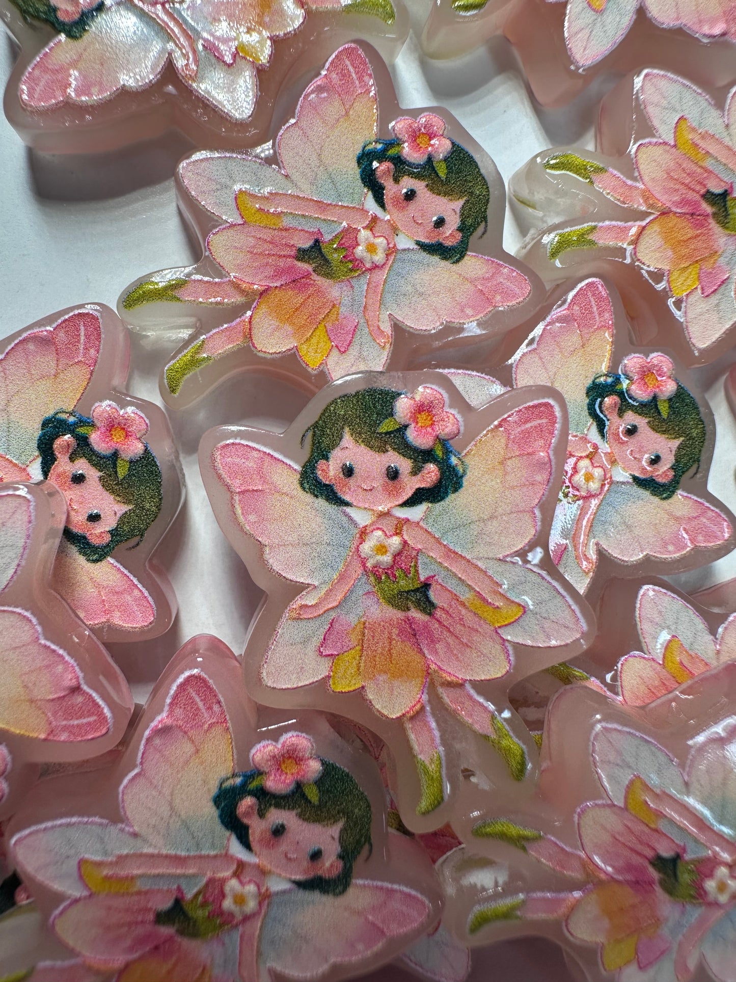 Peach Pink Fairy acrylic focal bead- set of 2/ focal bead/ pen beading / keychain bead