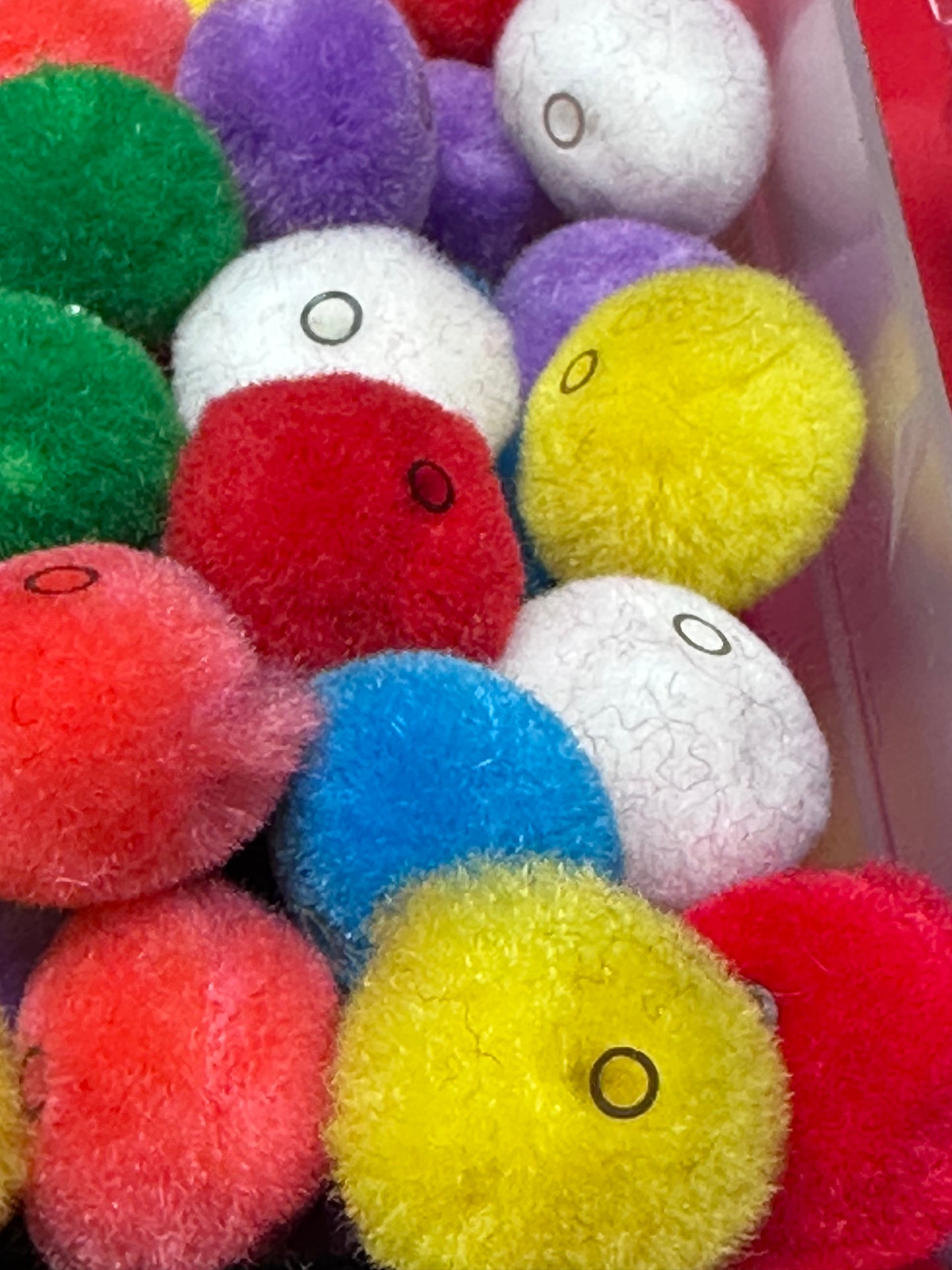 Pom Pom Beads/ beadable pen/ furry  bead/ multicolored / keychain bead/ puffy bead/ fur ball/ ten (10) Pom poms