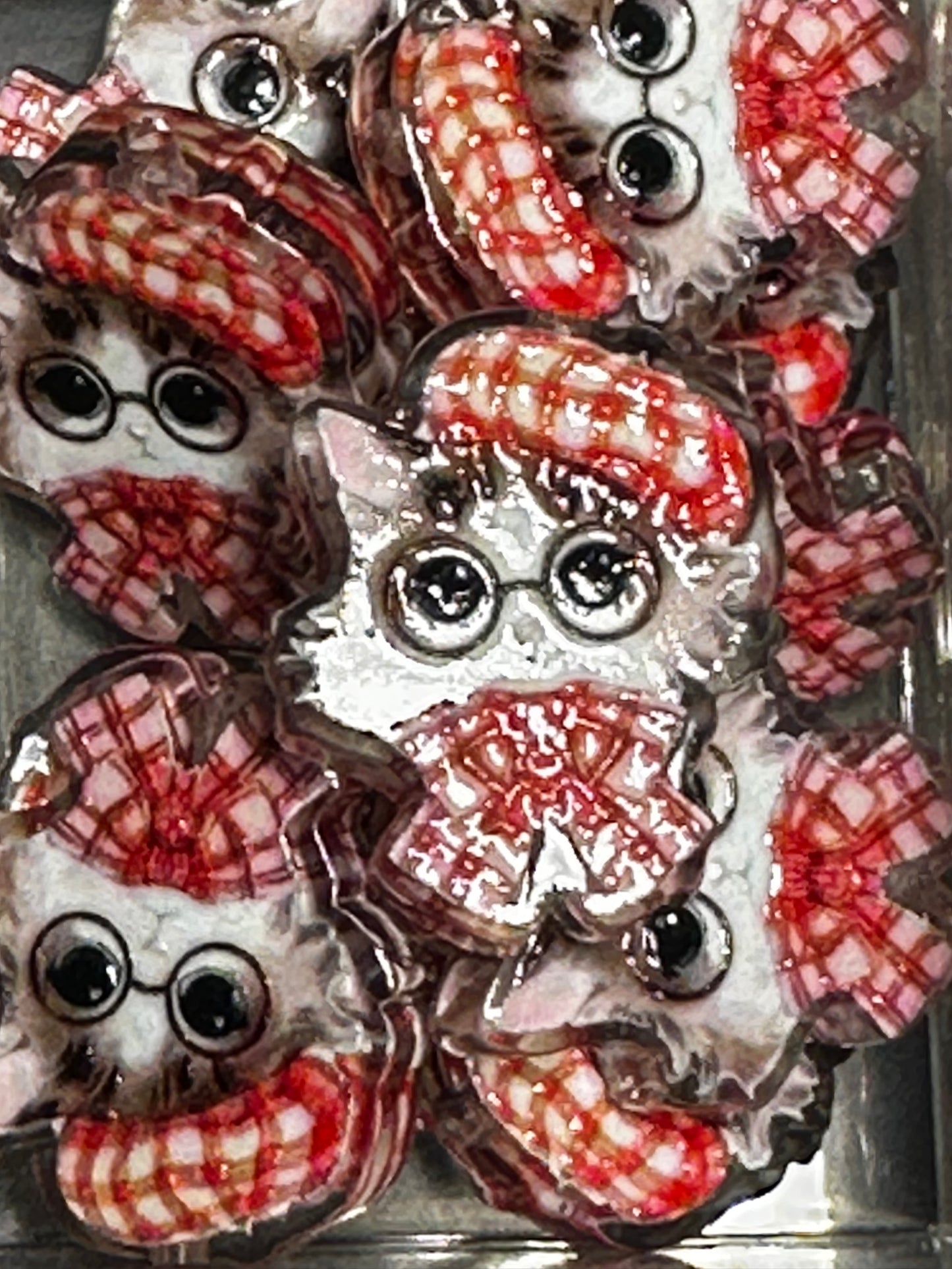 Fashionista kitty cat acrylic focal bead- set of 2/ focal bead/ pen beading / keychain bead/
