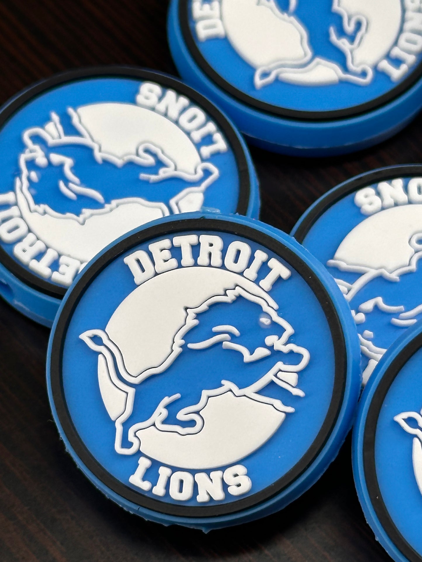 Detroit Lions focal bead/ football/ silicone bead for DIY /blue lion