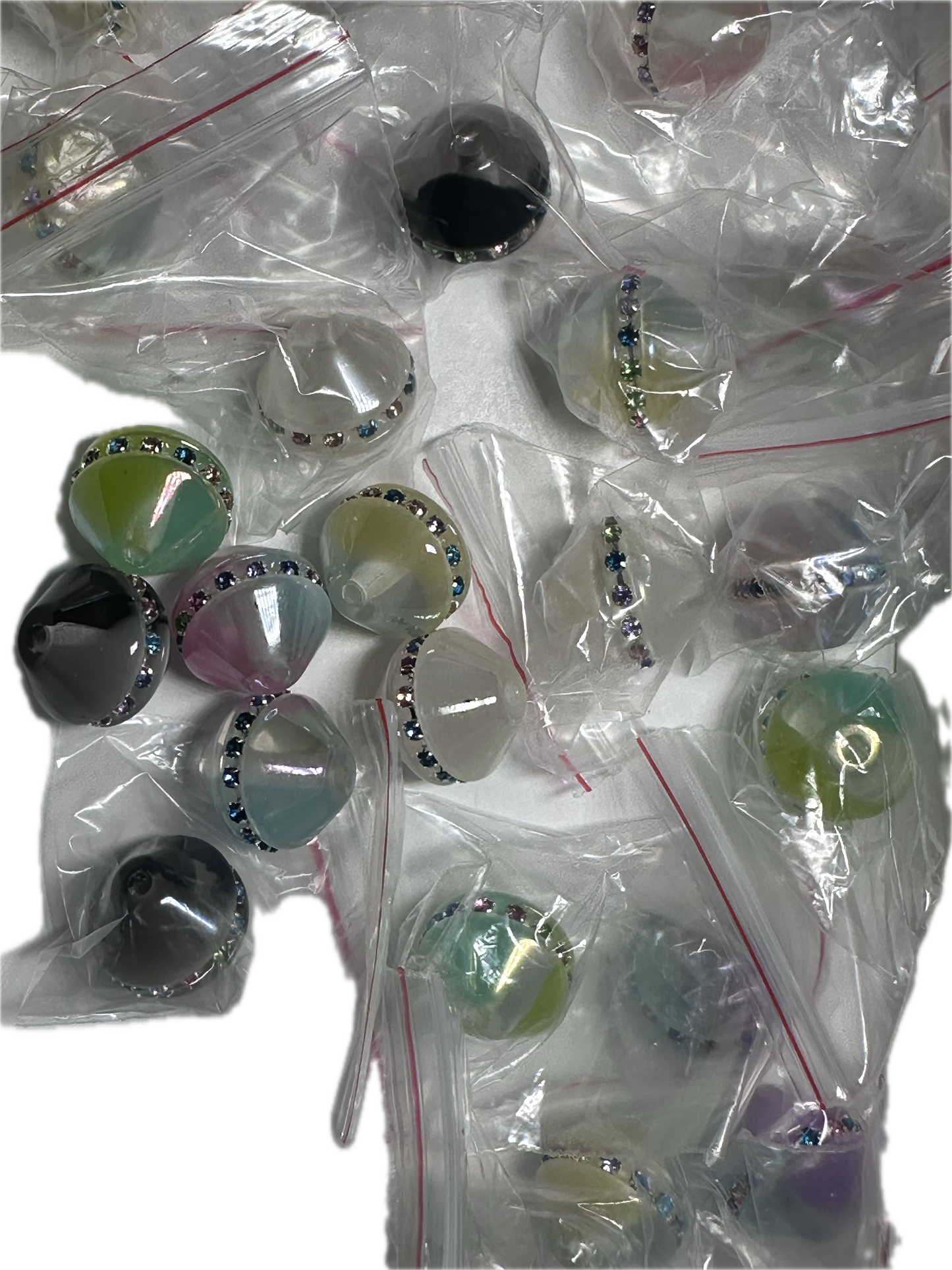 Rhinestone Trim Acrylic Cone Beads – Set of 5