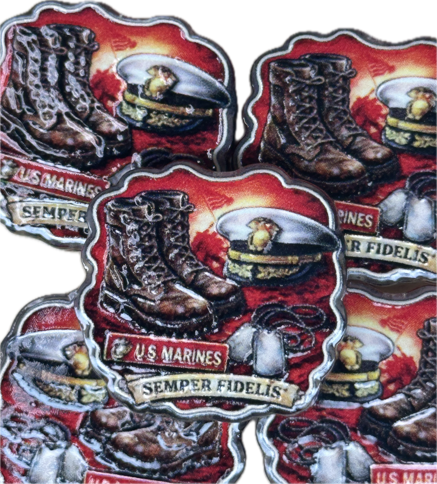 Veteran acrylic focal bead- set of 2/ focal bead/ pen beading / keychain bead/ military/ patriotic / custom bead