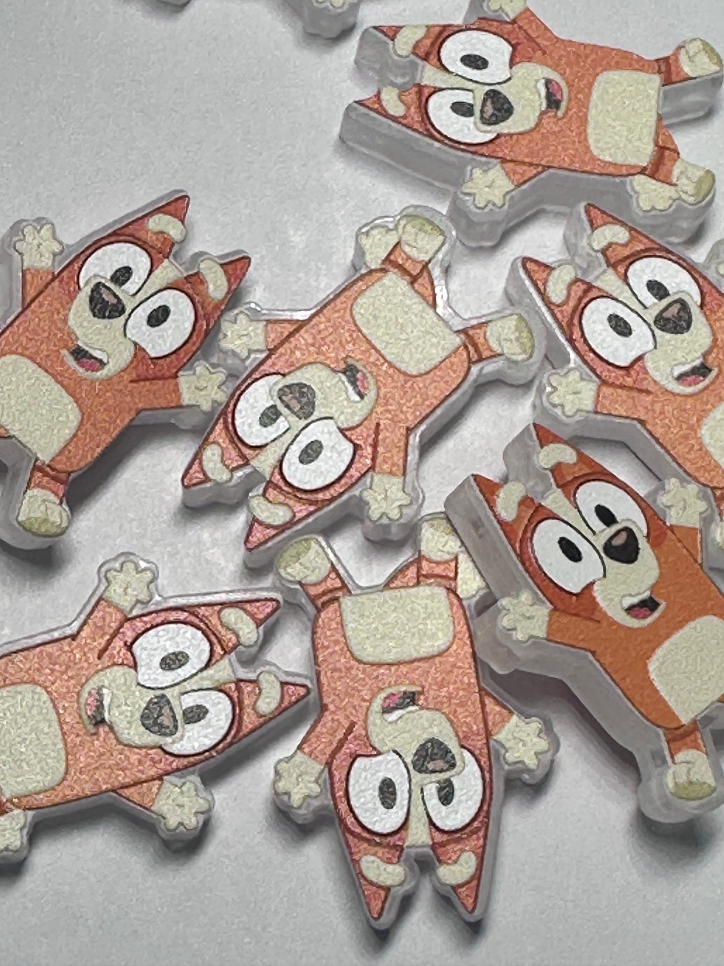 Blue Dog family acrylic focal bead- set of 2/ focal bead/ pen beading / keychain bead / Bingo