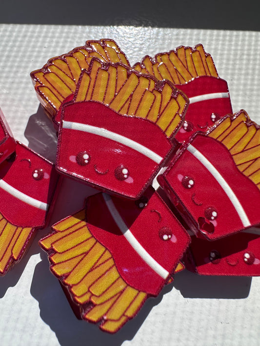 Fries acrylic focal bead- set of 2/ focal bead/ pen beading / keychain bead /food