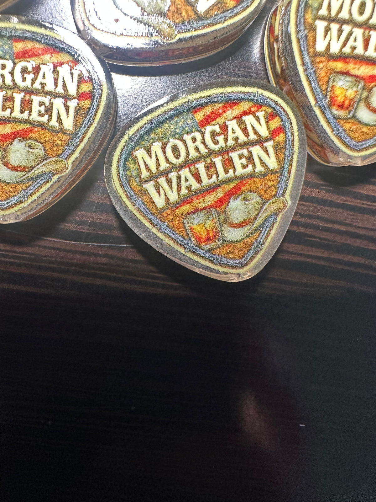 MW Guitar Pick acrylic focal bead- set of 2/ focal bead/ pen beading / keychain bead/