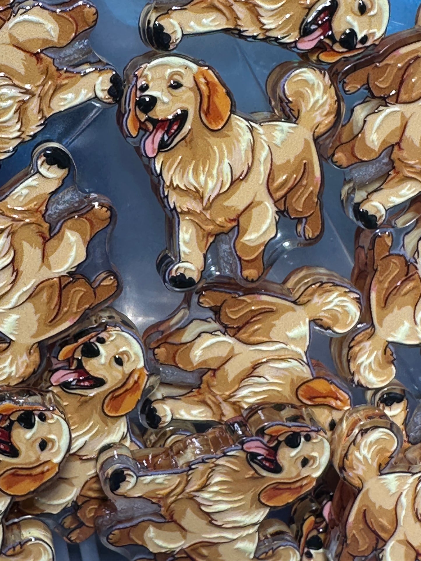 Golden Retriever dog acrylic focal bead- set of 2/ focal bead/ pen beading / keychain bead/