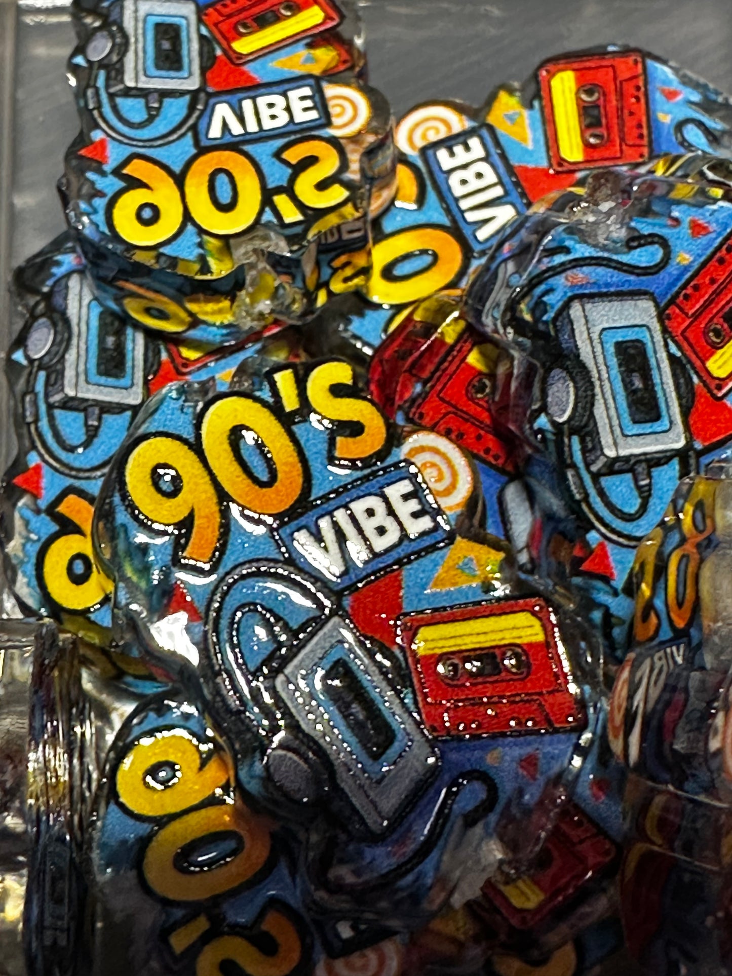90's vibe acrylic focal bead- set of 2/ focal bead/ pen beading / keychain bead/