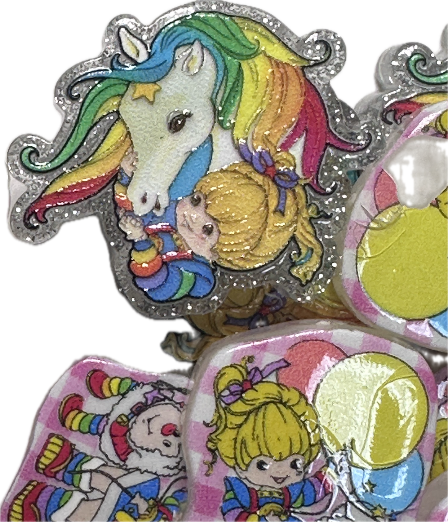 Two different rainbow acrylic focal bead- set of 2/ focal bead/ pen beading / keychain bead/one of each design
