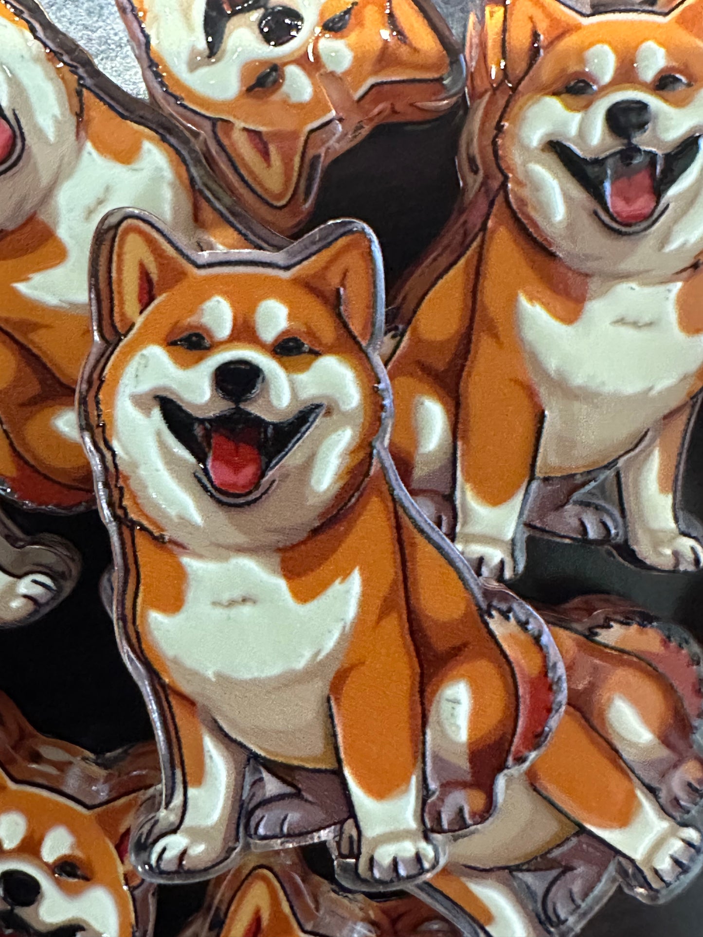Shiba Inu dog acrylic focal bead- set of 2/ focal bead/ pen beading / keychain bead/