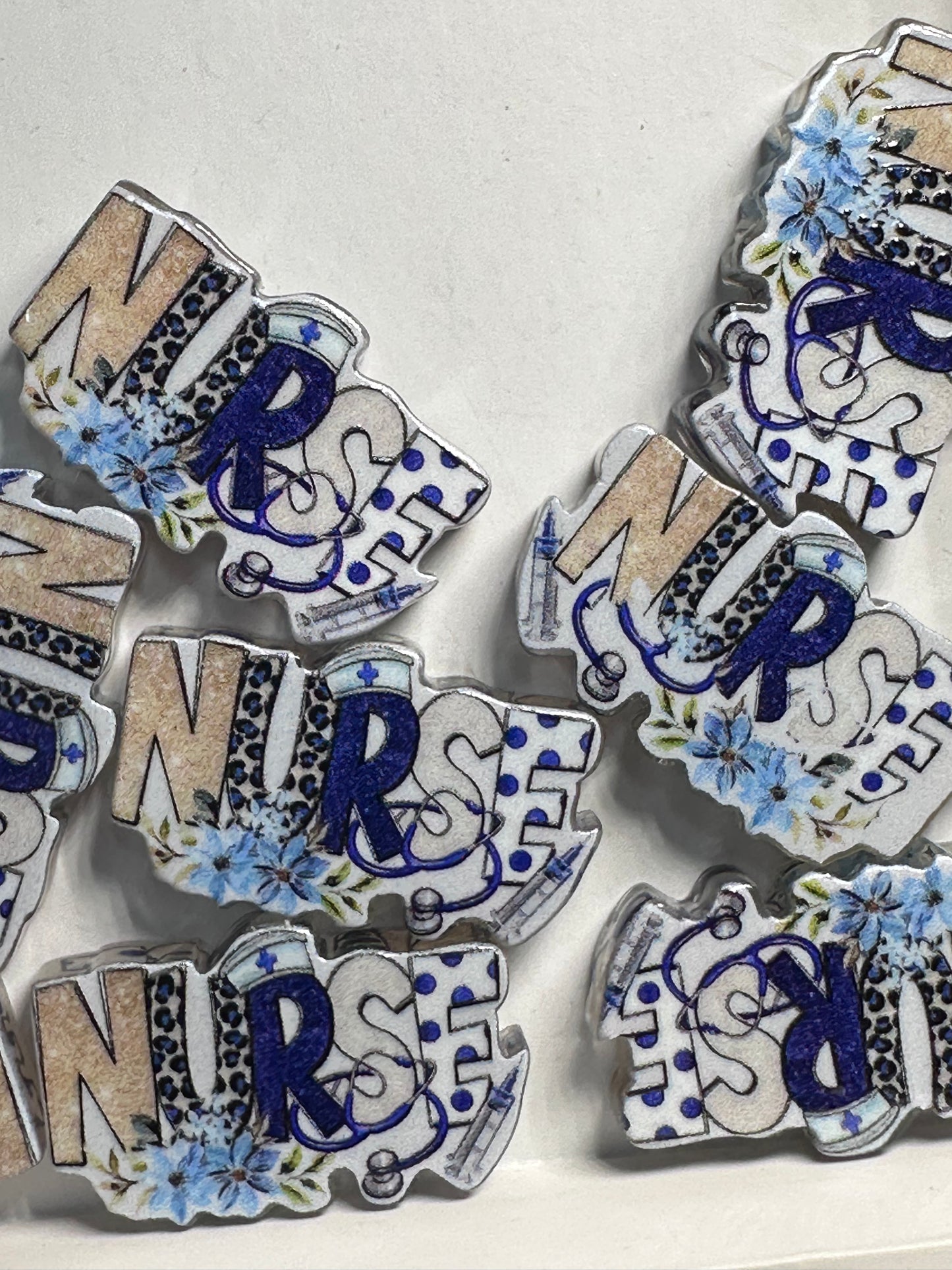 Nurse acrylic focal bead- set of 2/ focal bead/ pen beading / keychain bead