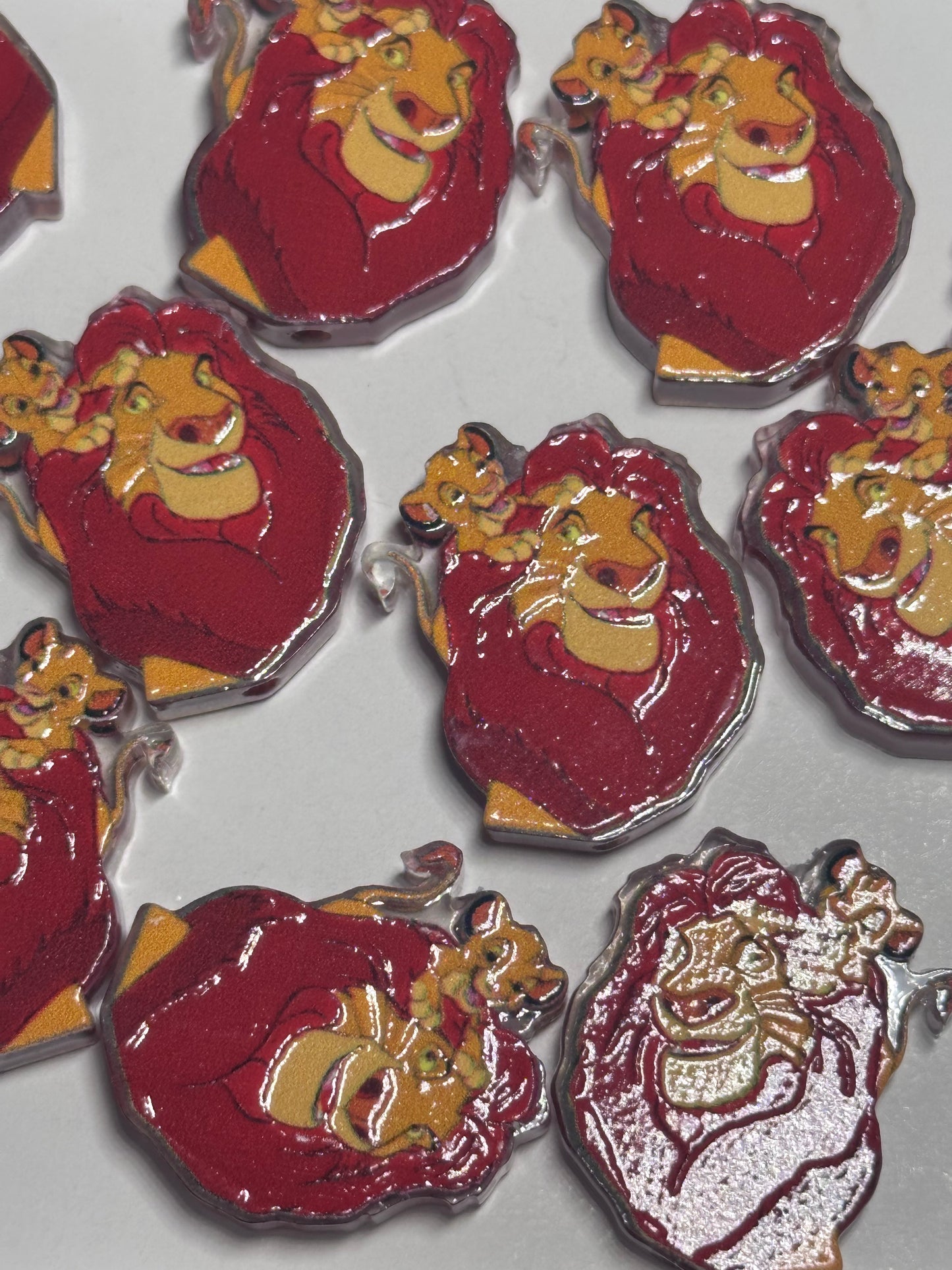 Zoo animal Lion acrylic focal bead- set of 2/ focal bead/ pen beading / keychain bead /king of the jungle
