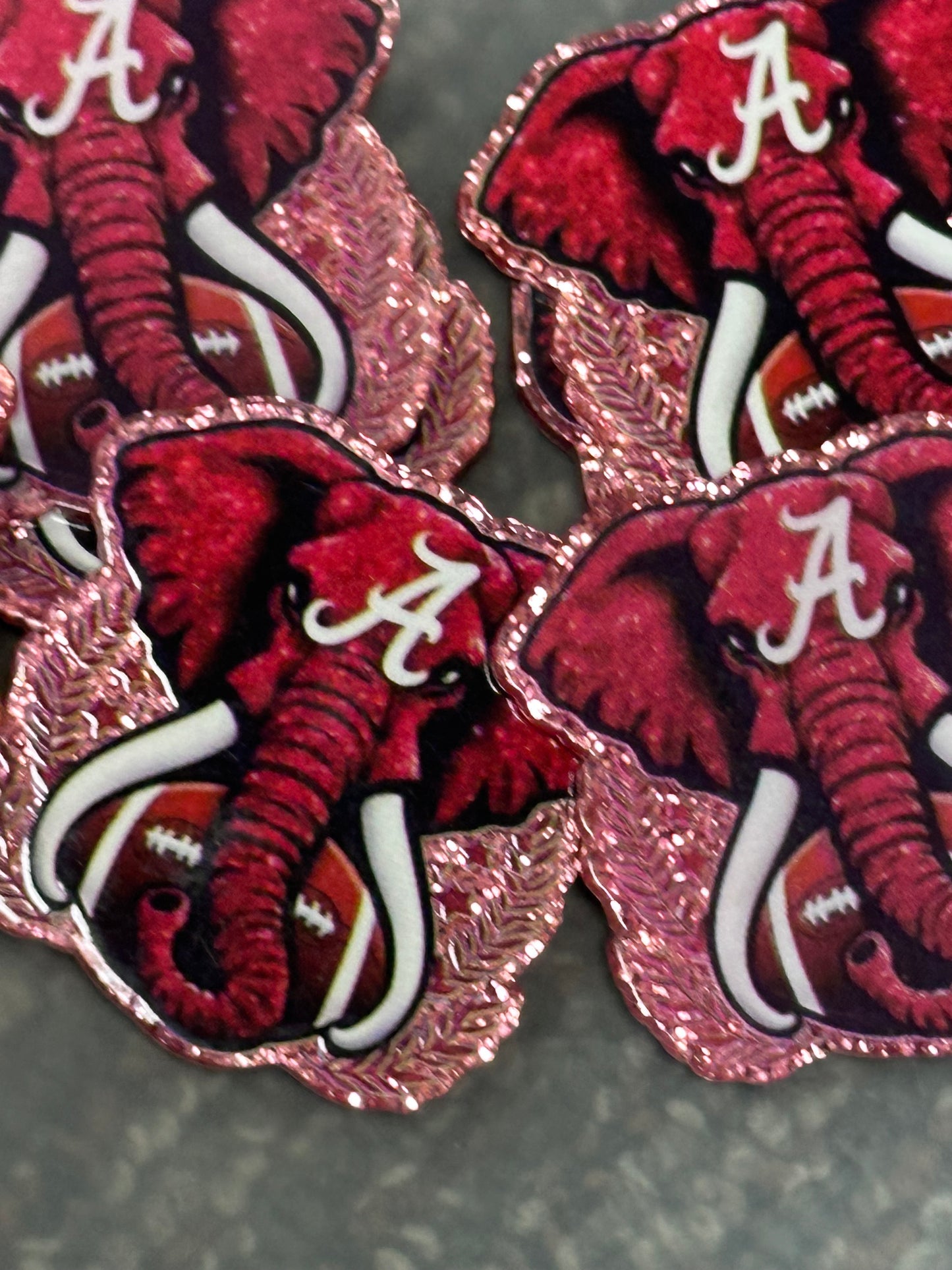 University of Alabama-set of two (2) Badge Reel acrylic pieces/ cute print/ badge reel/ DIY keychain/ football planars