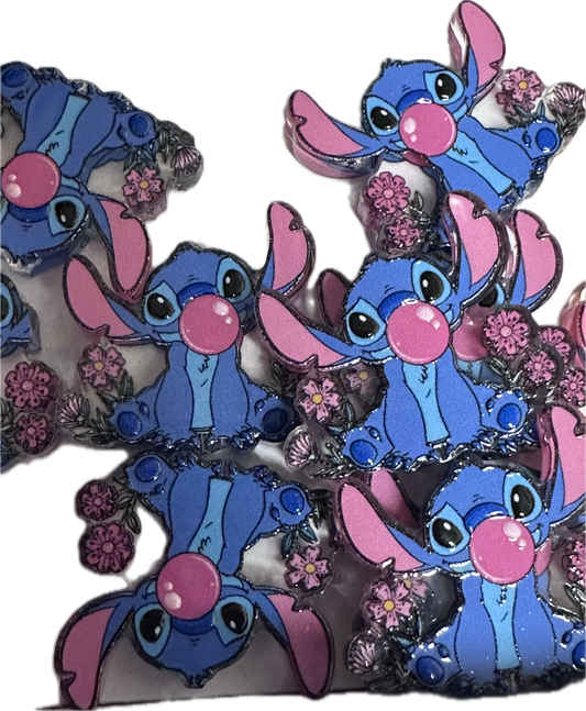 Blue guy acrylic focal bead- set of 2/ focal bead/ pen beading / keychain bead/