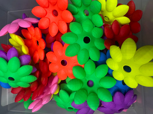 Neon Lotus Flower Spacer Beads – Neon Flower Beads for DIY Crafts (Set of 5) approx. 30+mm - Spacer beads