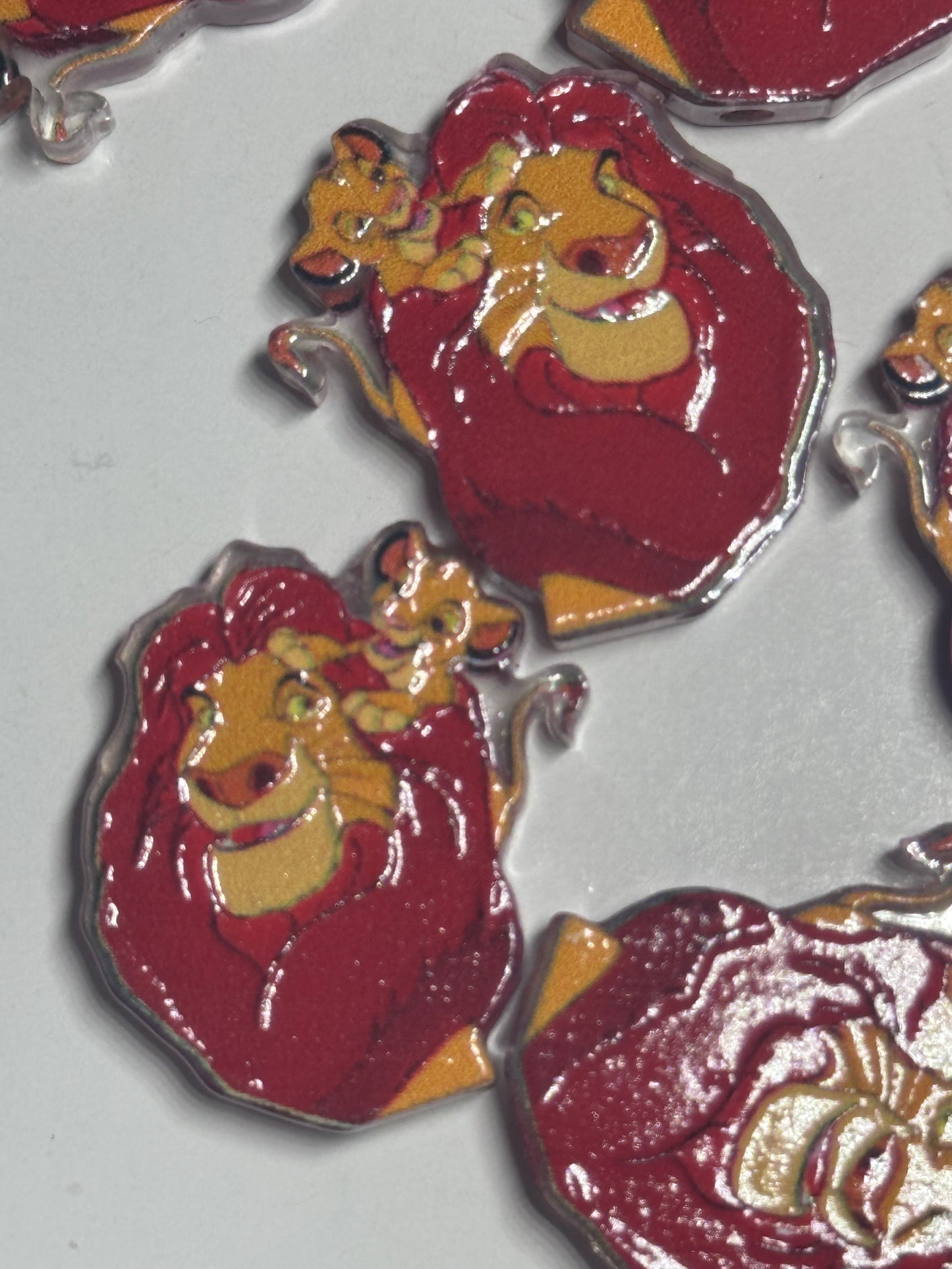 Zoo animal Lion acrylic focal bead- set of 2/ focal bead/ pen beading / keychain bead /king of the jungle