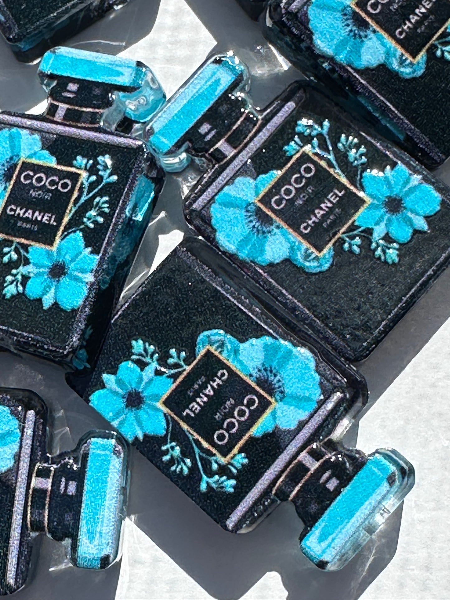 Perfume bottle design acrylic focal bead- set of 2/ focal bead/ pen beading is/ keychain bead