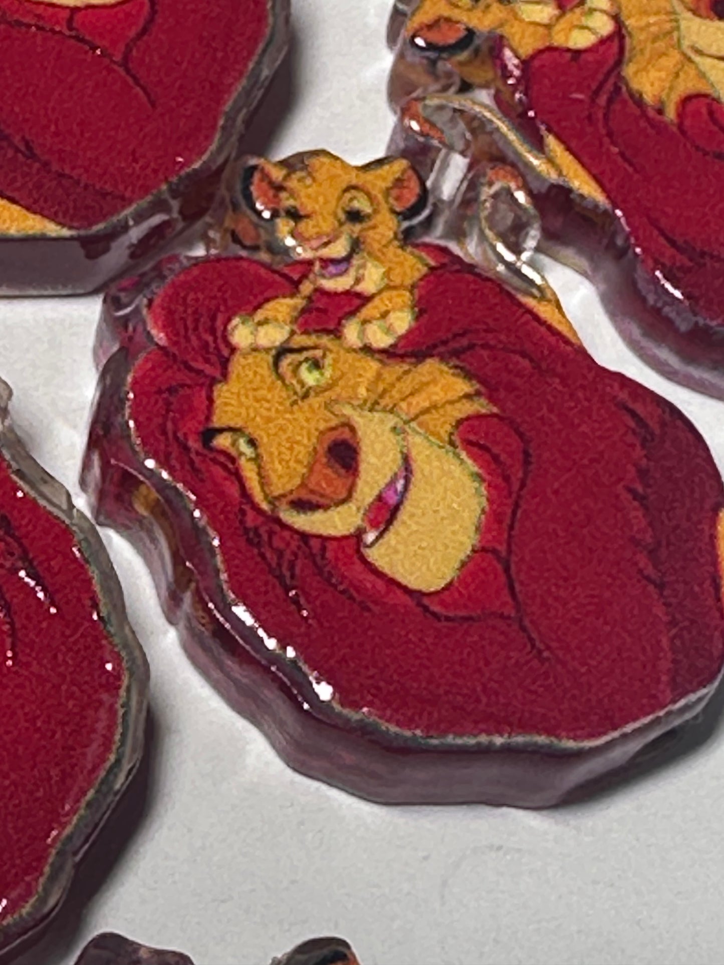Zoo animal Lion acrylic focal bead- set of 2/ focal bead/ pen beading / keychain bead /king of the jungle