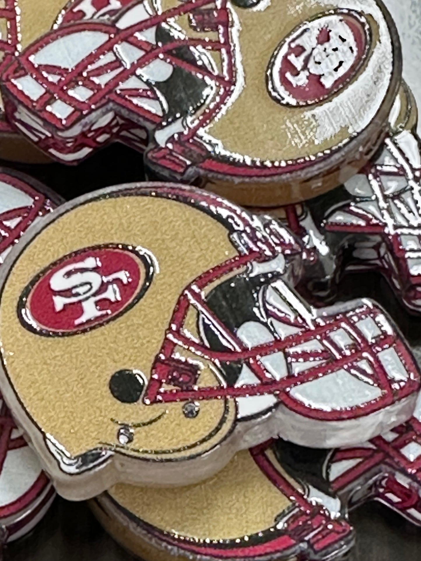 San Francisco acrylic focal bead- set of 2/ focal bead/ pen beading / keychain bead/ helmet shaped bead