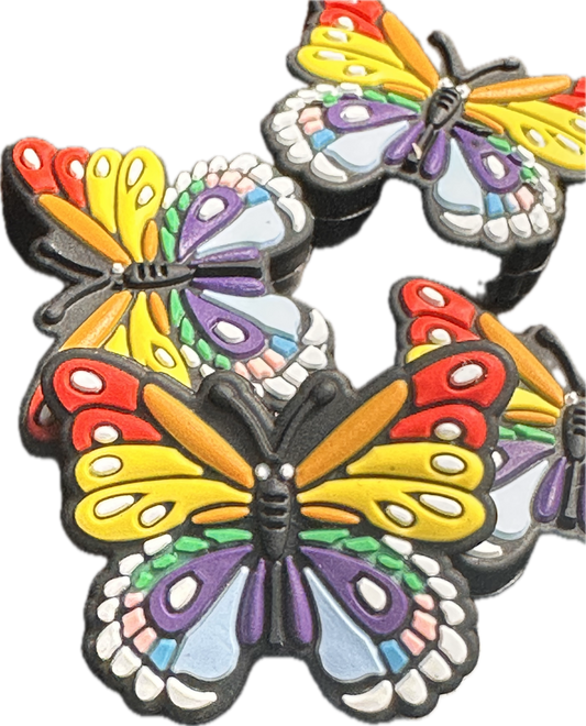 Rainbow Butterfly silicone focal bead/ pen beading/ colorful