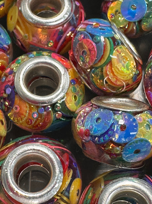 Resin filled spacer beads/ Ten beads included/ jewelry beads/ beadable pen/ keychain bead/ DIY bead/ 12mm approx/