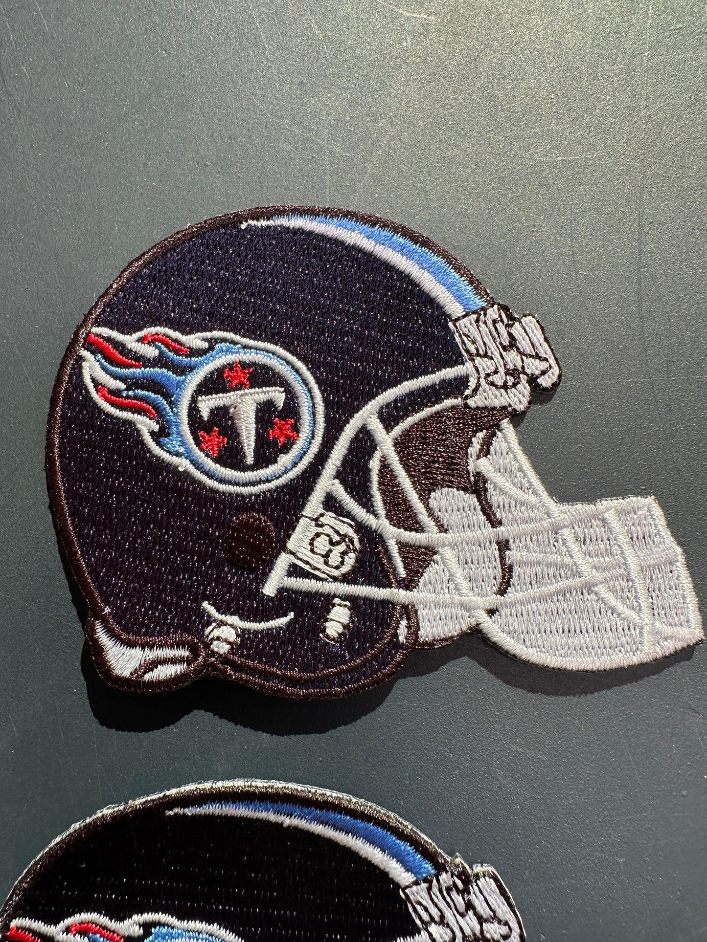 TENNESSEE TITANS HELMET EMBROIDERED IRON ON PATCH/ SIZE APPROX 2.5" x 2"/ QUALITY MATERIAL/FABRIC PATCHES/FOOTBALL TEAM